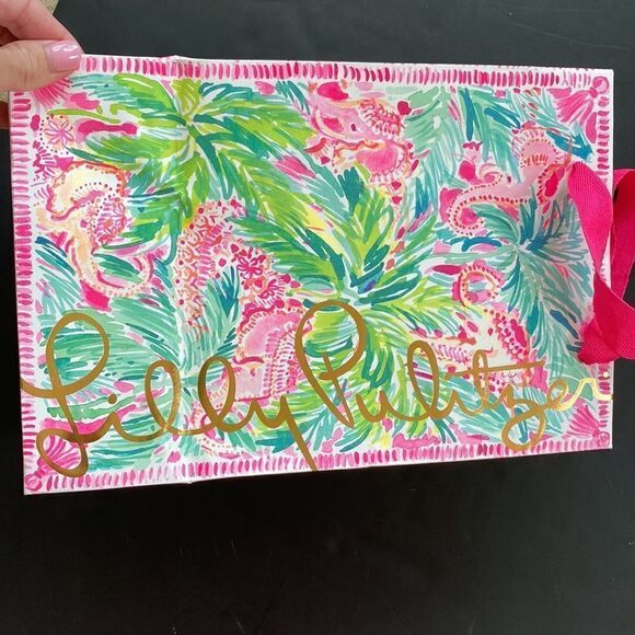 Lilly Pulitzer Reusable Paper tote Shopping Bag Miami Tropical Pink 12 X 8 X 5‎ - Picture 8 of 10